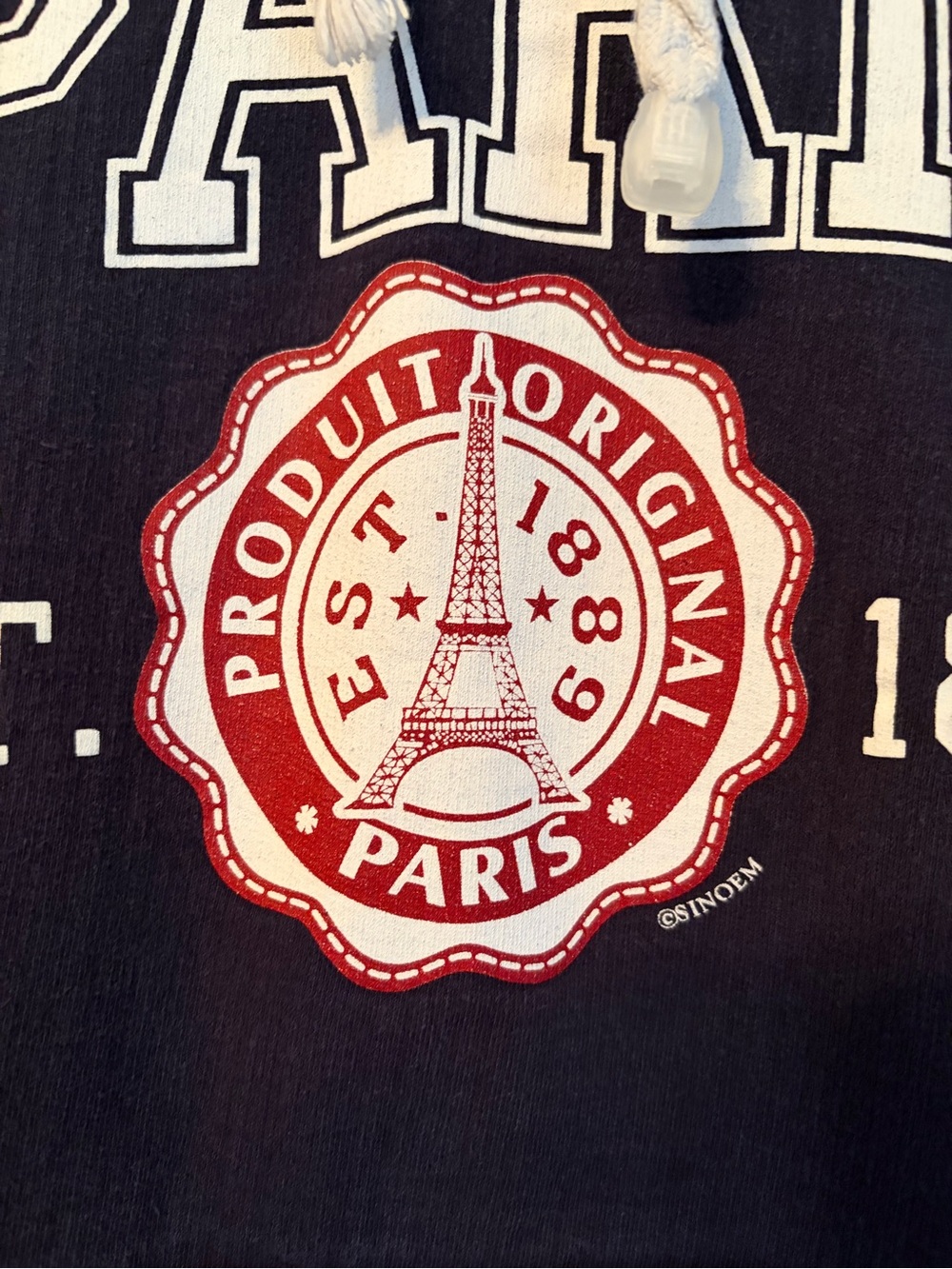 France Authentique Paris Pullover Hoodie Sweatshirt Sz M 100% Cotton Preshrunk - Picture 4 of 5